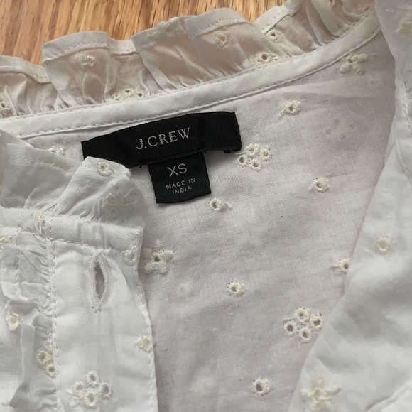JCrew Embroidered Eyelet Long Sleeve Button-up Shirt - Picture 4 of 8